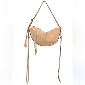 Dolce Vita Tan Suede Half Moon adjustable bag